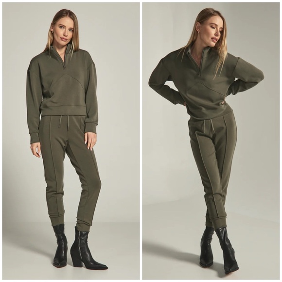 7 Diamonds Womens REV Slim Fit Jogger Pants in Olive Green - Picture 2 of 11